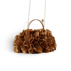 Bolsa Top Handle Babados Caramelo