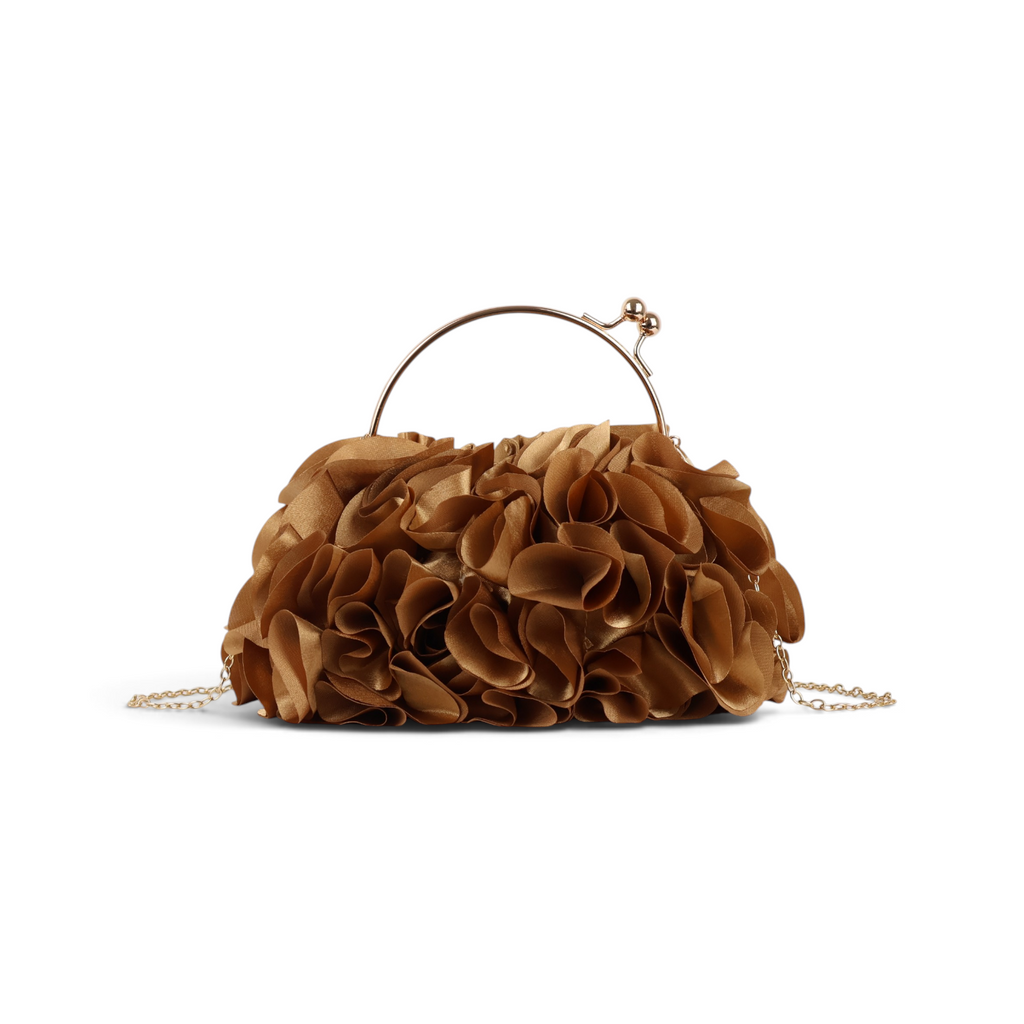 Bolsa Top Handle Babados Caramelo