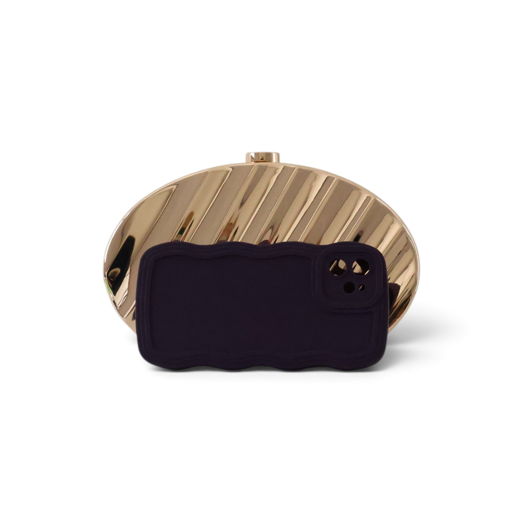 Bolsa de Festa Clutch Metal Dourada
