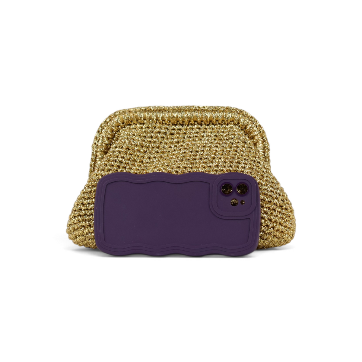 Bolsa de Mão Pouch Tramas Dourada