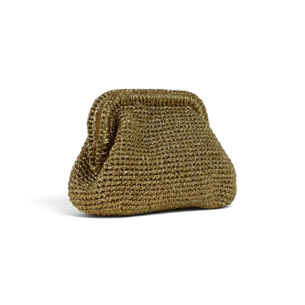 Bolsa de Mão Pouch Tramas Dourada
