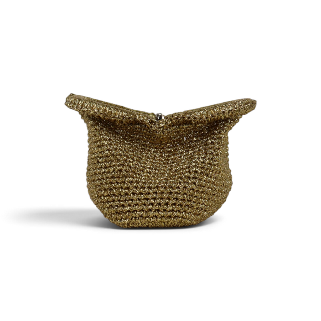 Bolsa de Mão Pouch Tramas Dourada
