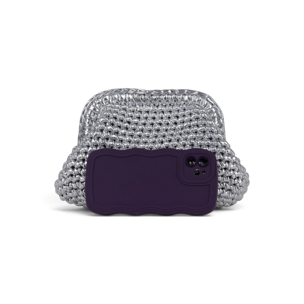Bolsa de Mão Pouch Tramas Prata