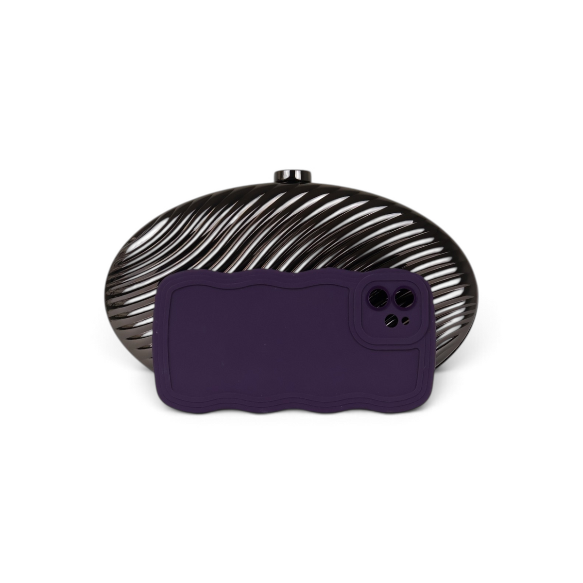 Bolsa de Festa Clutch Metal Prata Grafite