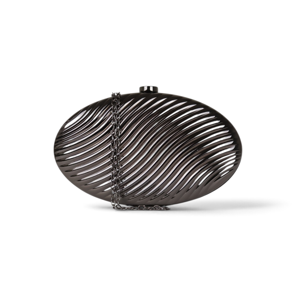 Bolsa de Festa Clutch Metal Prata Grafite