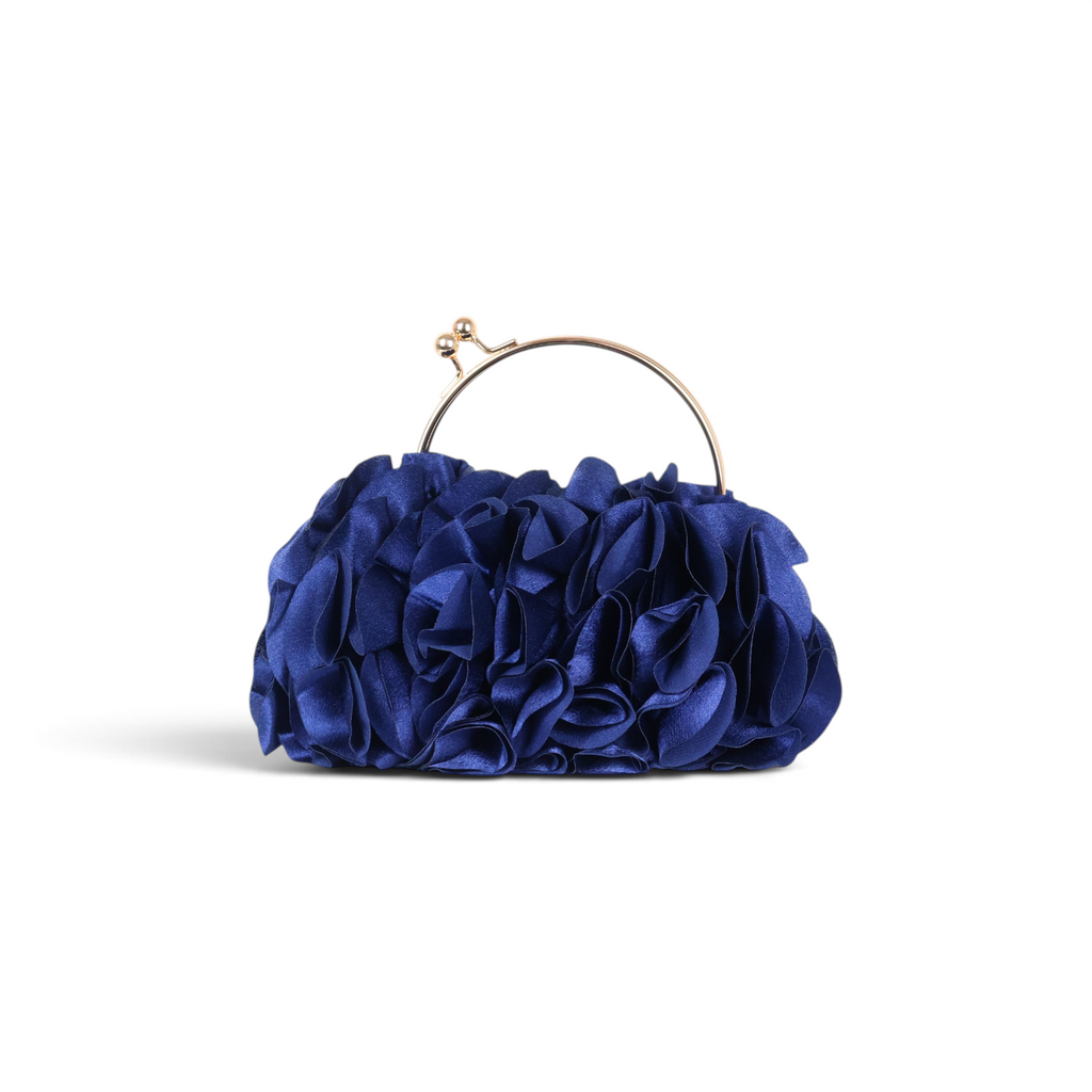 Bolsa Top Handle Babados Azul Marinho