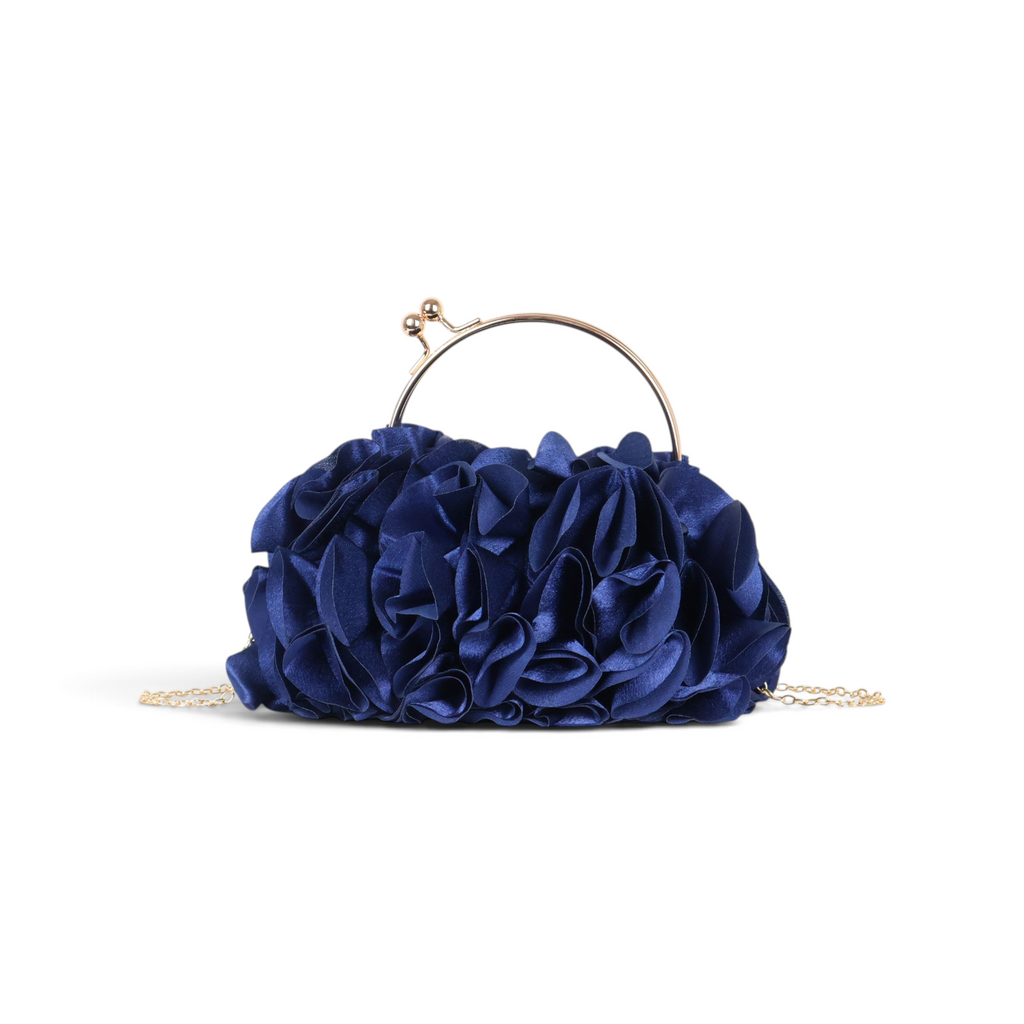 Bolsa Top Handle Babados Azul Marinho