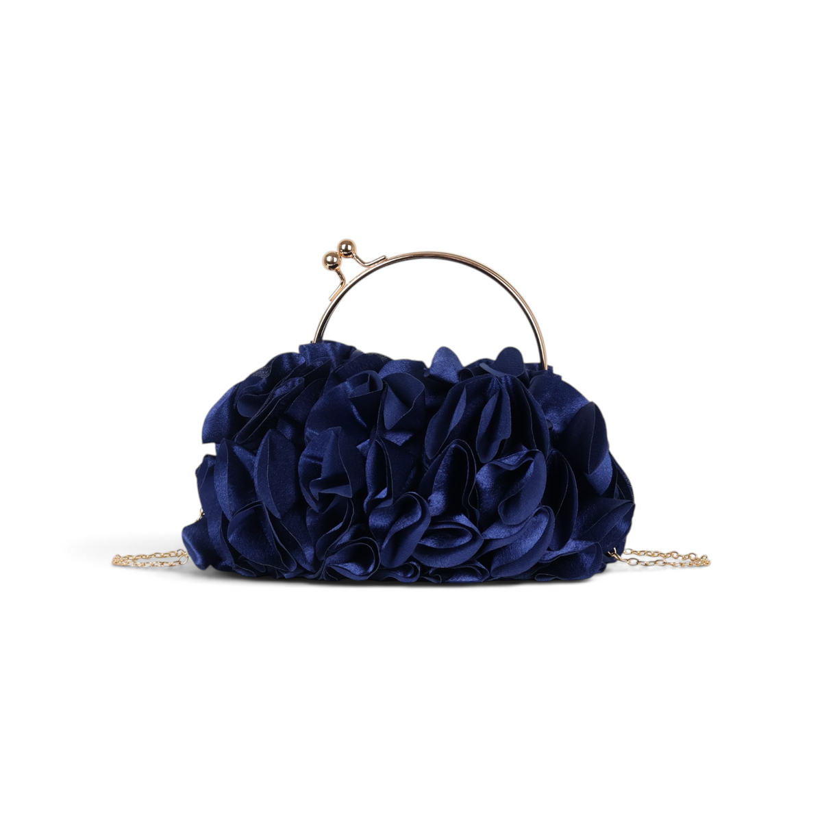 Bolsa Top Handle Babados Azul Marinho