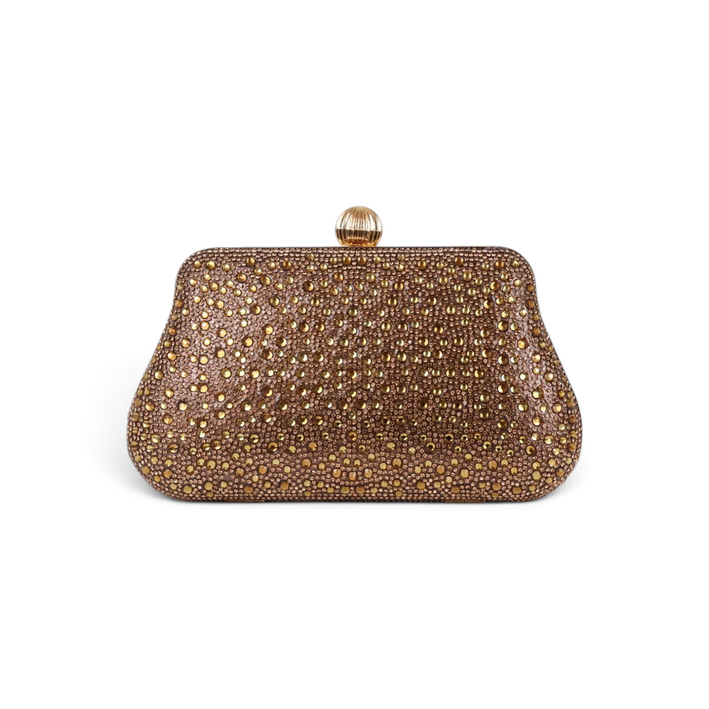 Bolsa Clutch Festa Pedraria Rosê Gold