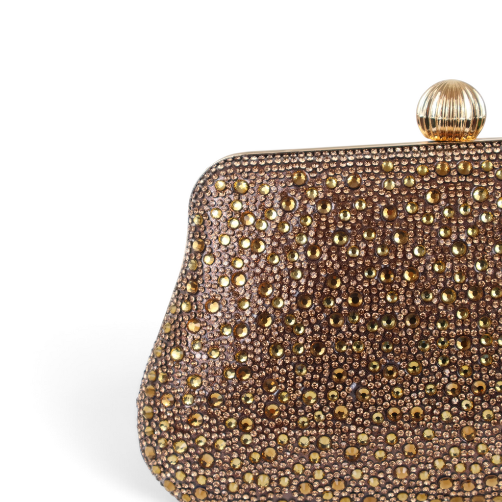 Bolsa Clutch Festa Pedraria Rosê Gold