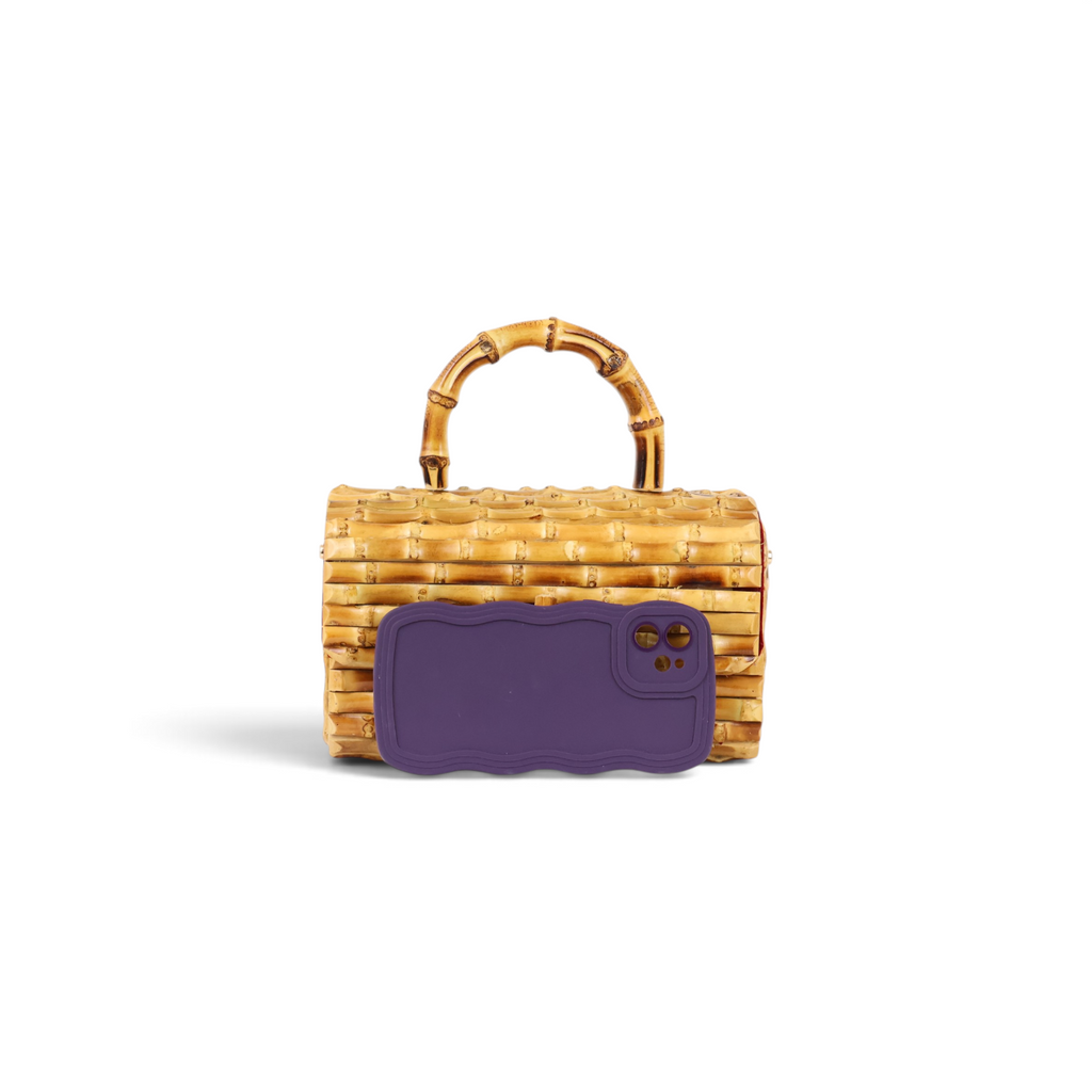Bolsa Top Handle Transversal Bambu Natural