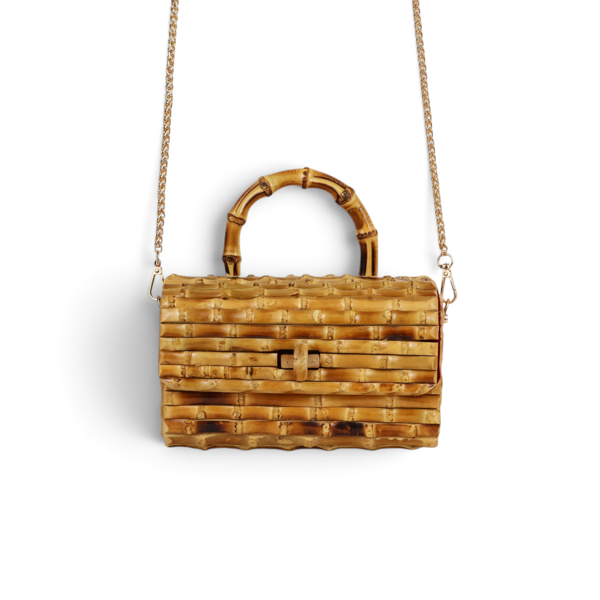 Bolsa Top Handle Transversal Bambu Natural