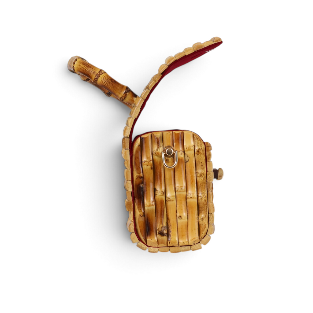 Bolsa Top Handle Transversal Bambu Natural