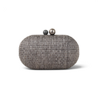 Bolsa Clutch Festa Oval Palha Cinza