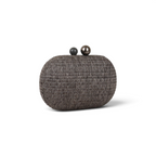 Bolsa Clutch Festa Oval Palha Cinza