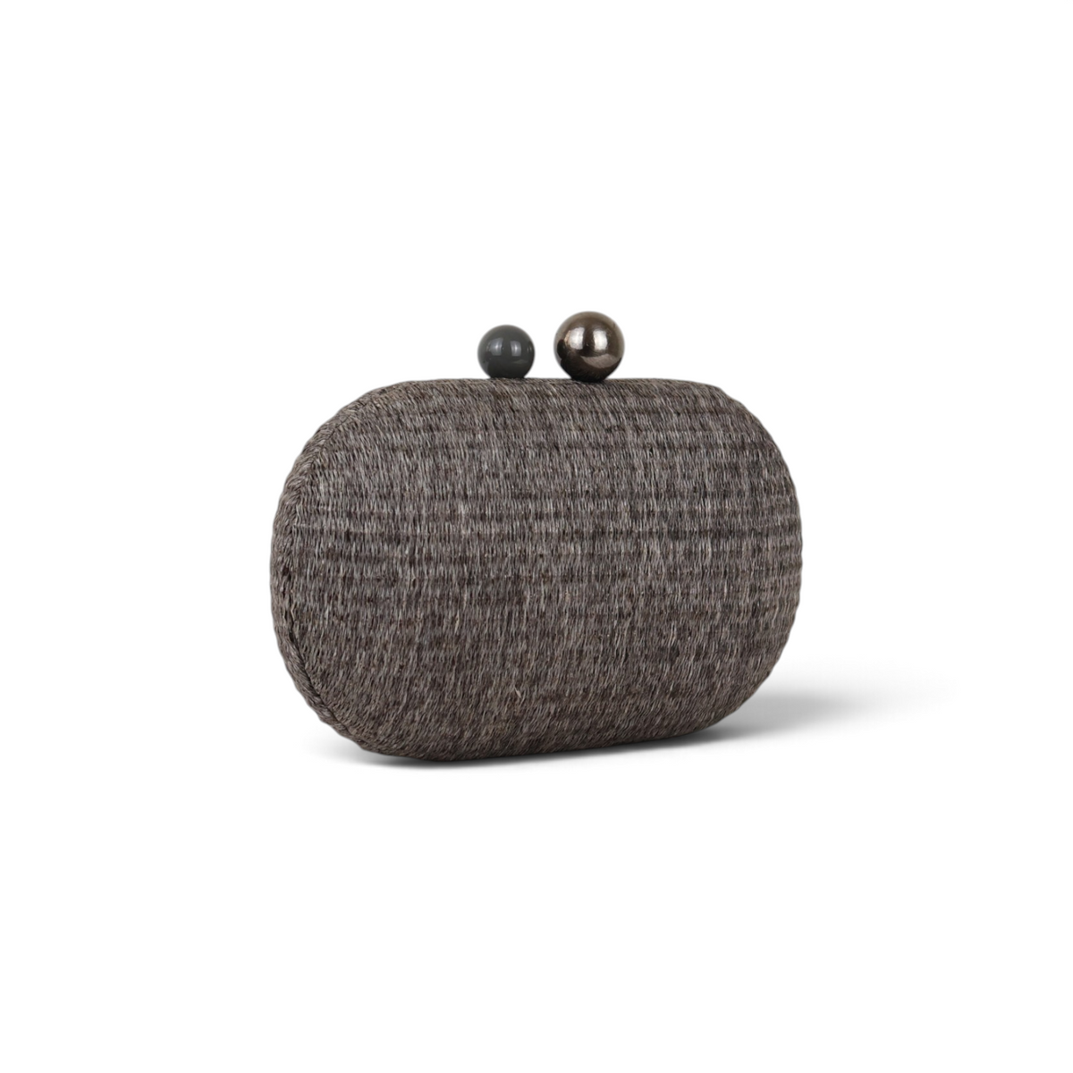 Bolsa Clutch Festa Oval Palha Cinza