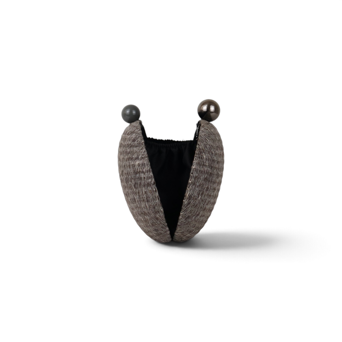 Bolsa Clutch Festa Oval Palha Cinza