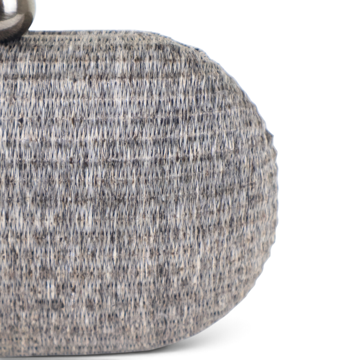 Bolsa Clutch Festa Oval Palha Cinza