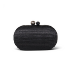 Bolsa Clutch Festa Oval Palha Preta