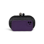 Bolsa Clutch Festa Oval Palha Preta