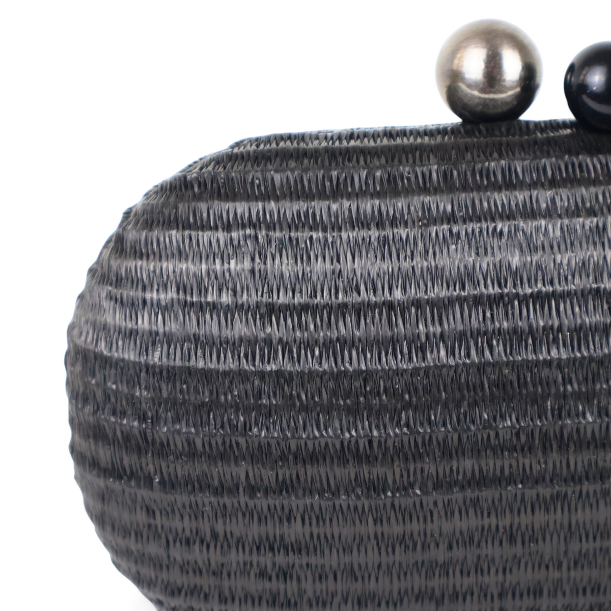 Bolsa Clutch Festa Oval Palha Preta