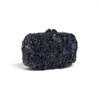 Bolsa Festa Clutch Pedraria Strass Azul Marinho