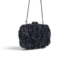 Bolsa Festa Clutch Pedraria Strass Azul Marinho