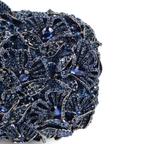 Bolsa Festa Clutch Pedraria Strass Azul Marinho