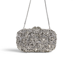 Bolsa Festa Clutch Pedraria Strass Prata