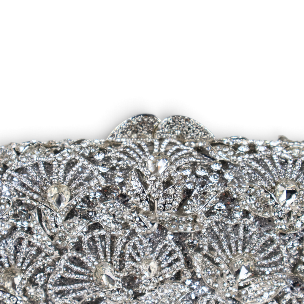 Bolsa Festa Clutch Pedraria Strass Prata