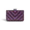 Bolsa Festa Clutch Pedraria Strass Roxa
