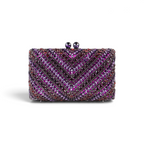 Bolsa Festa Clutch Pedraria Strass Roxa