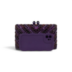 Bolsa Festa Clutch Pedraria Strass Roxa