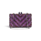 Bolsa Festa Clutch Pedraria Strass Roxa