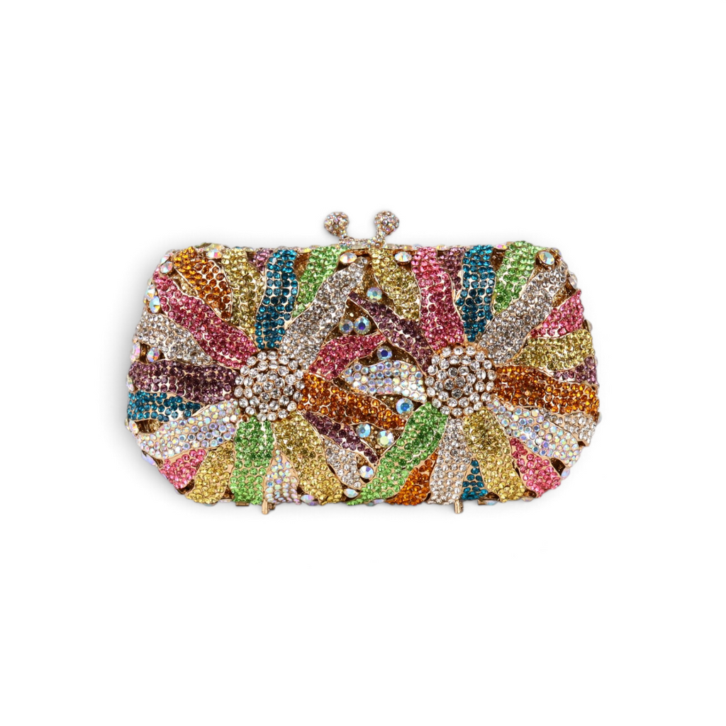 Bolsa Festa Clutch Pedraria Strass Colorida