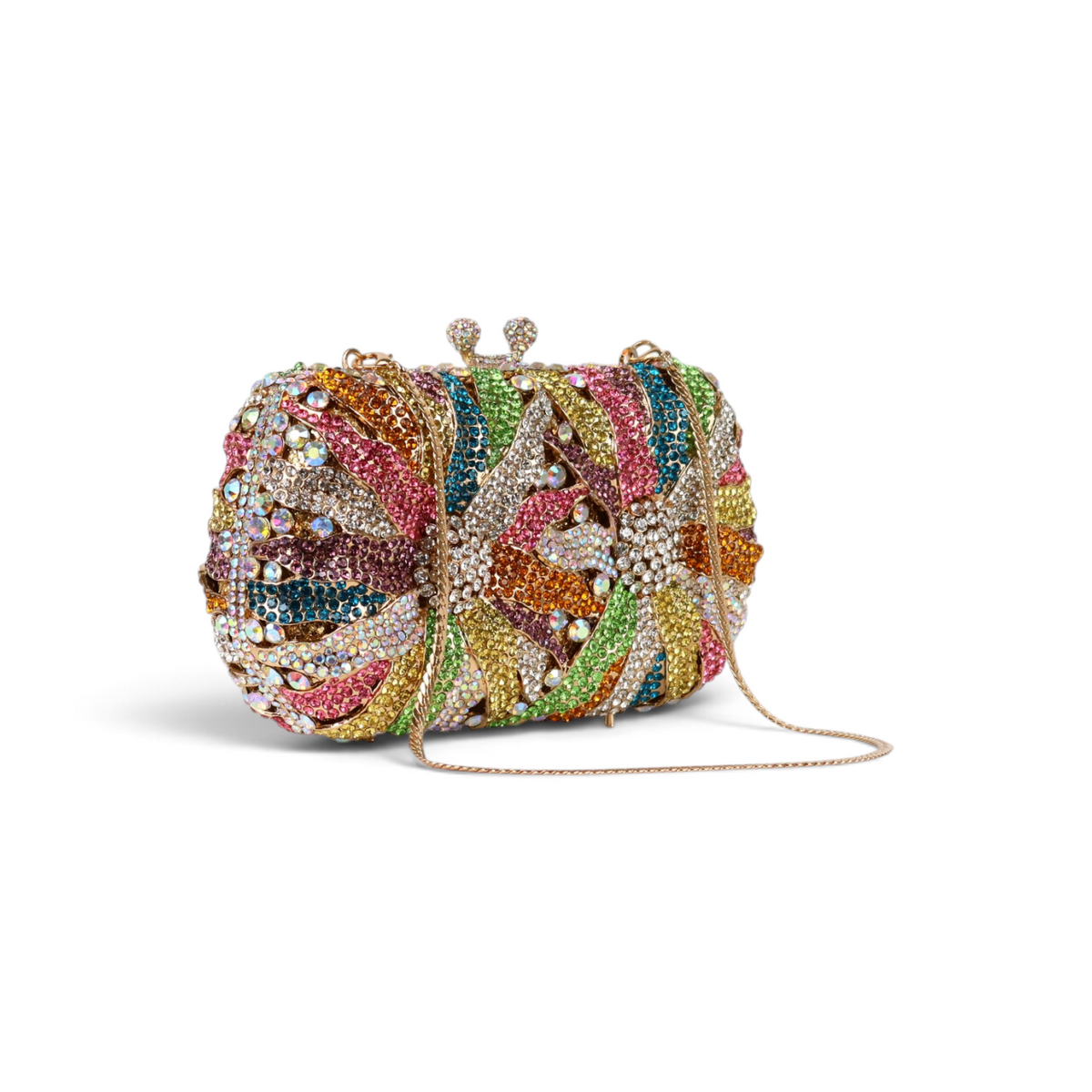 Bolsa Festa Clutch Pedraria Strass Colorida