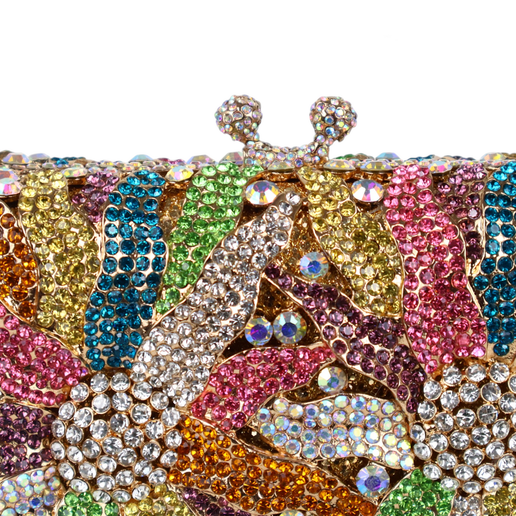 Bolsa Festa Clutch Pedraria Strass Colorida