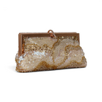 Bolsa Pouch Bordada Dourada