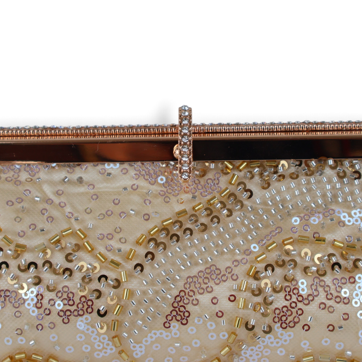 Bolsa Pouch Bordada Dourada
