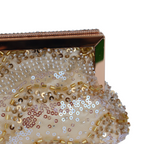 Bolsa Pouch Bordada Dourada