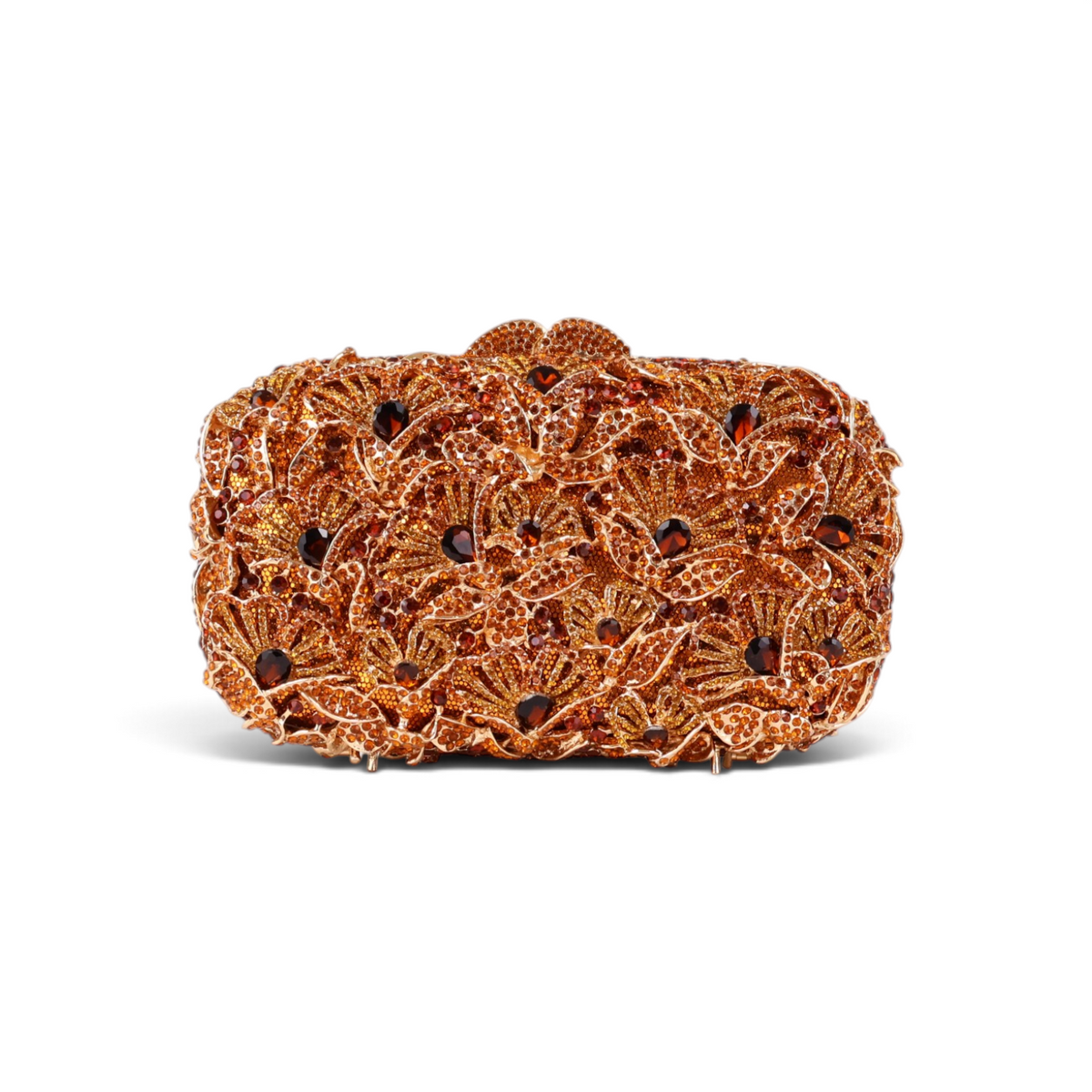 Bolsa Festa Clutch Pedraria Strass Laranja Âmbar