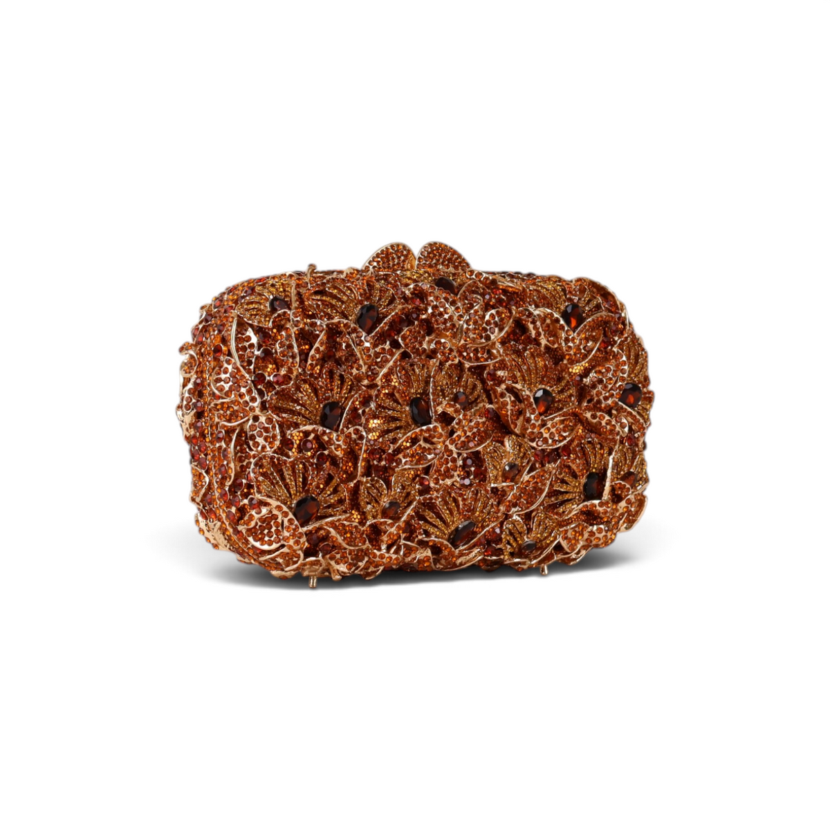Bolsa Festa Clutch Pedraria Strass Laranja Âmbar
