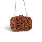 Bolsa Festa Clutch Pedraria Strass Laranja Âmbar