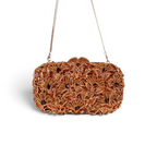 Bolsa Festa Clutch Pedraria Strass Laranja Âmbar