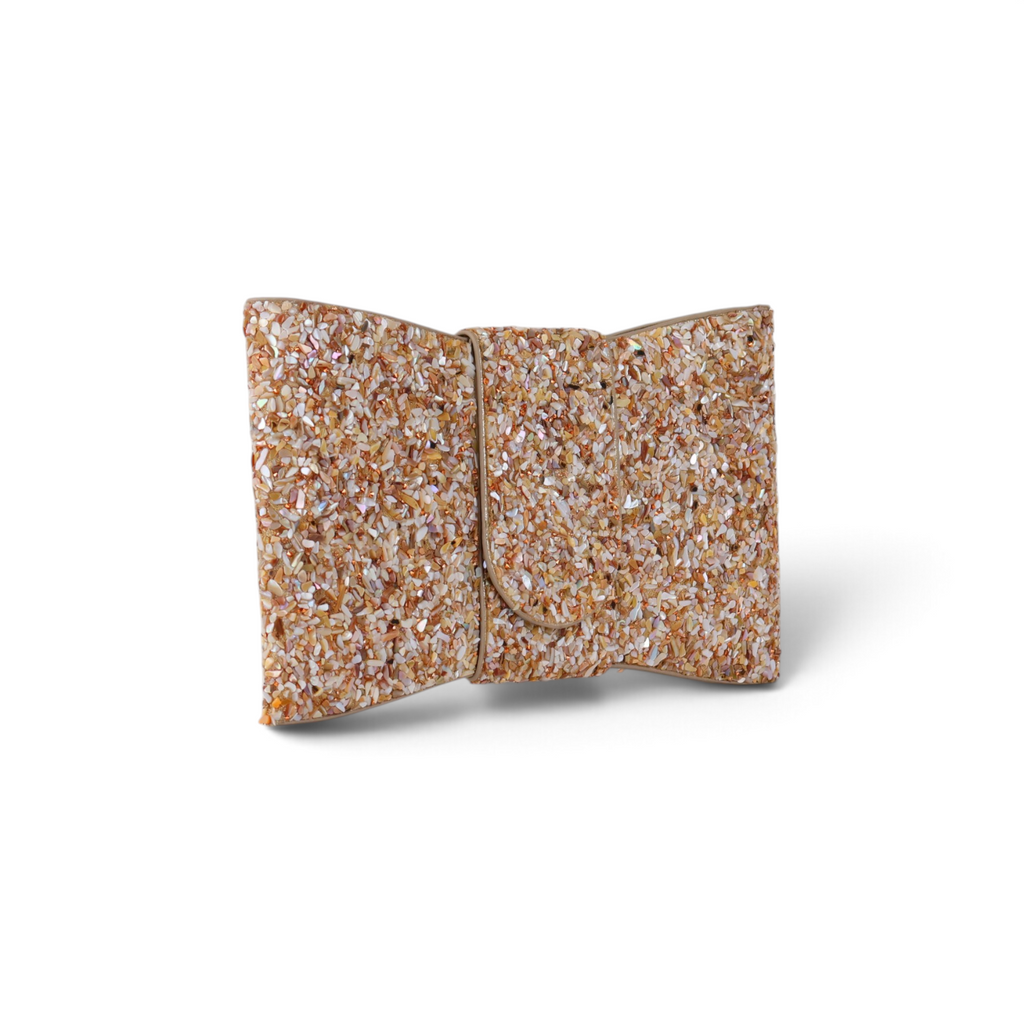 Bolsa Carteira Envelope Pedraria Bege