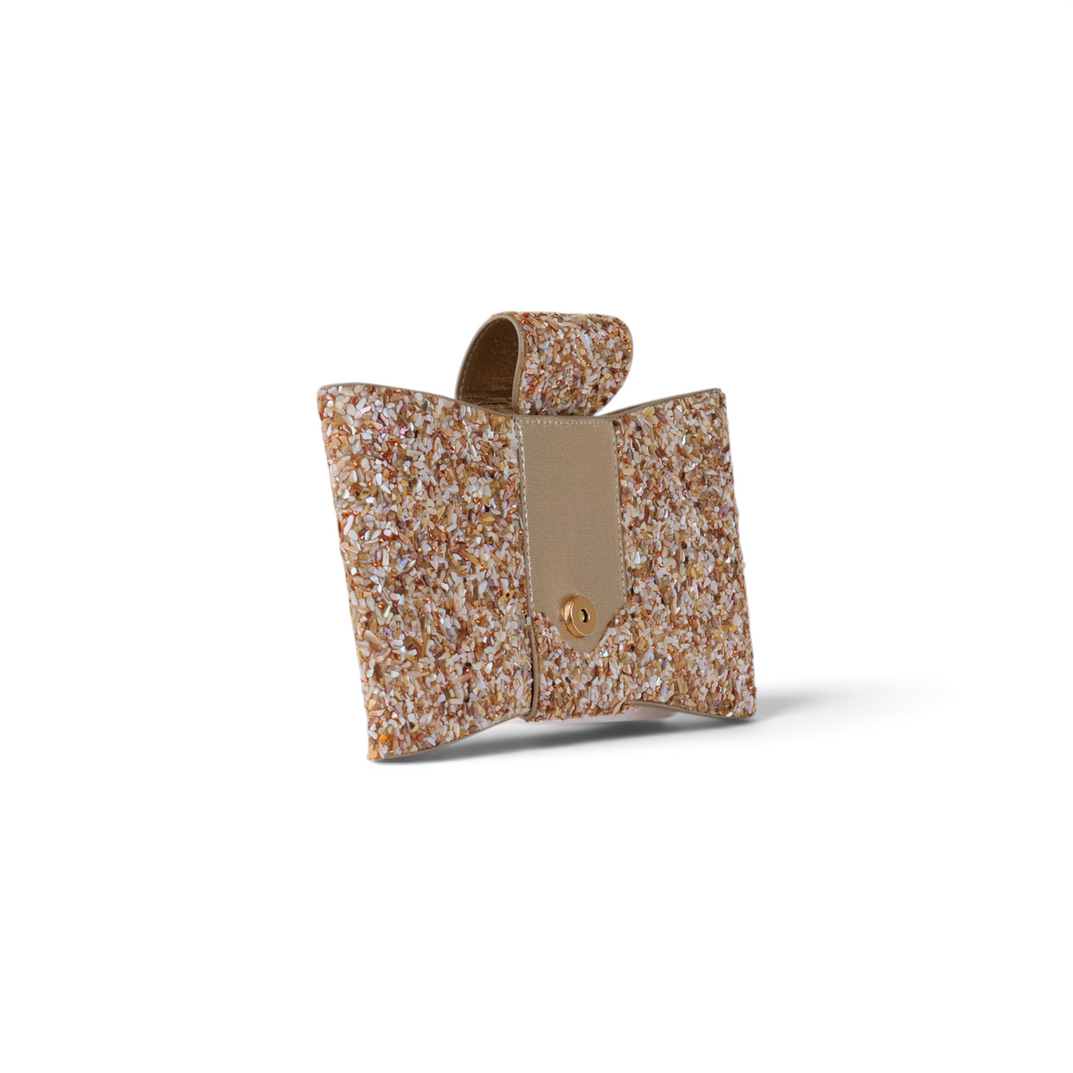 Bolsa Carteira Envelope Pedraria Bege