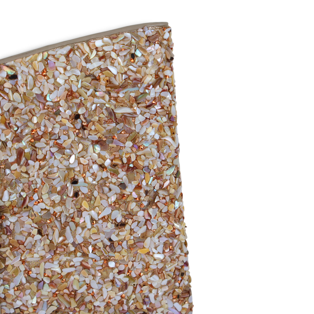 Bolsa Carteira Envelope Pedraria Bege