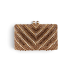 Bolsa Festa Clutch Pedraria Strass Dourado Claro e Escuro