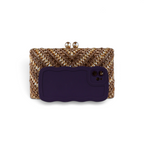 Bolsa Festa Clutch Pedraria Strass Dourado Claro e Escuro