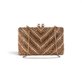 Bolsa Festa Clutch Pedraria Strass Dourado Claro e Escuro